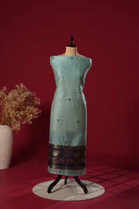 River Blue Tussar Silk Suit Piece