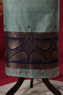 River Blue Tussar Silk Suit Piece