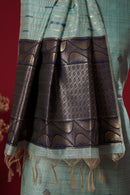 River Blue Tussar Silk Suit Piece
