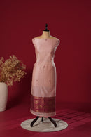Charm Pink Tussar Silk Suit Piece