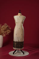 Serene Beige Tussar Silk Suit Piece