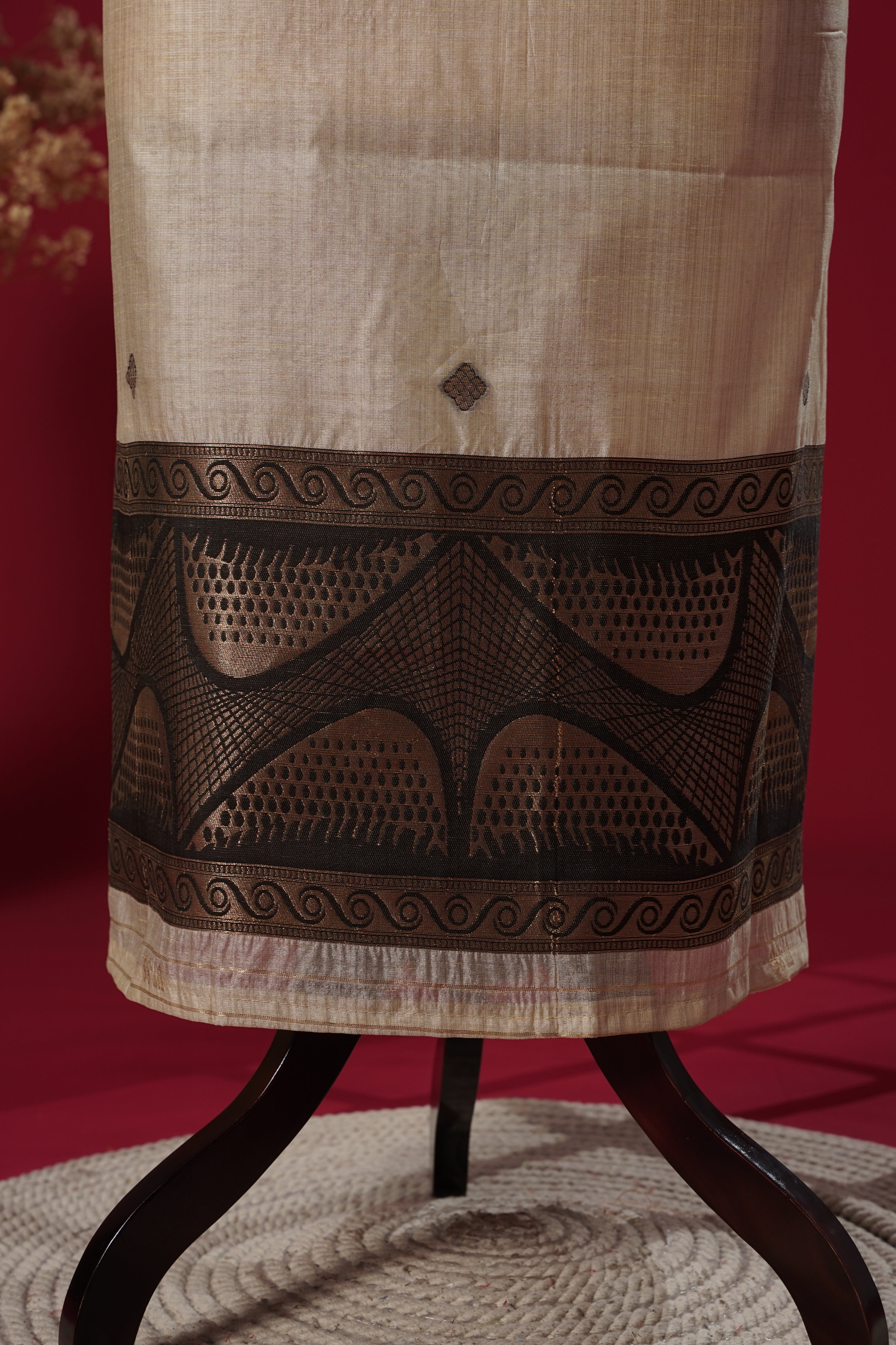 Serene Beige Tussar Silk Suit Piece