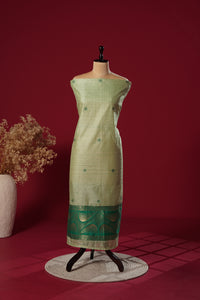 Pearl Green Tussar Silk Suit Piece