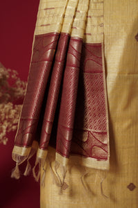 Gleam Yellow Tussar Silk Suit Piece