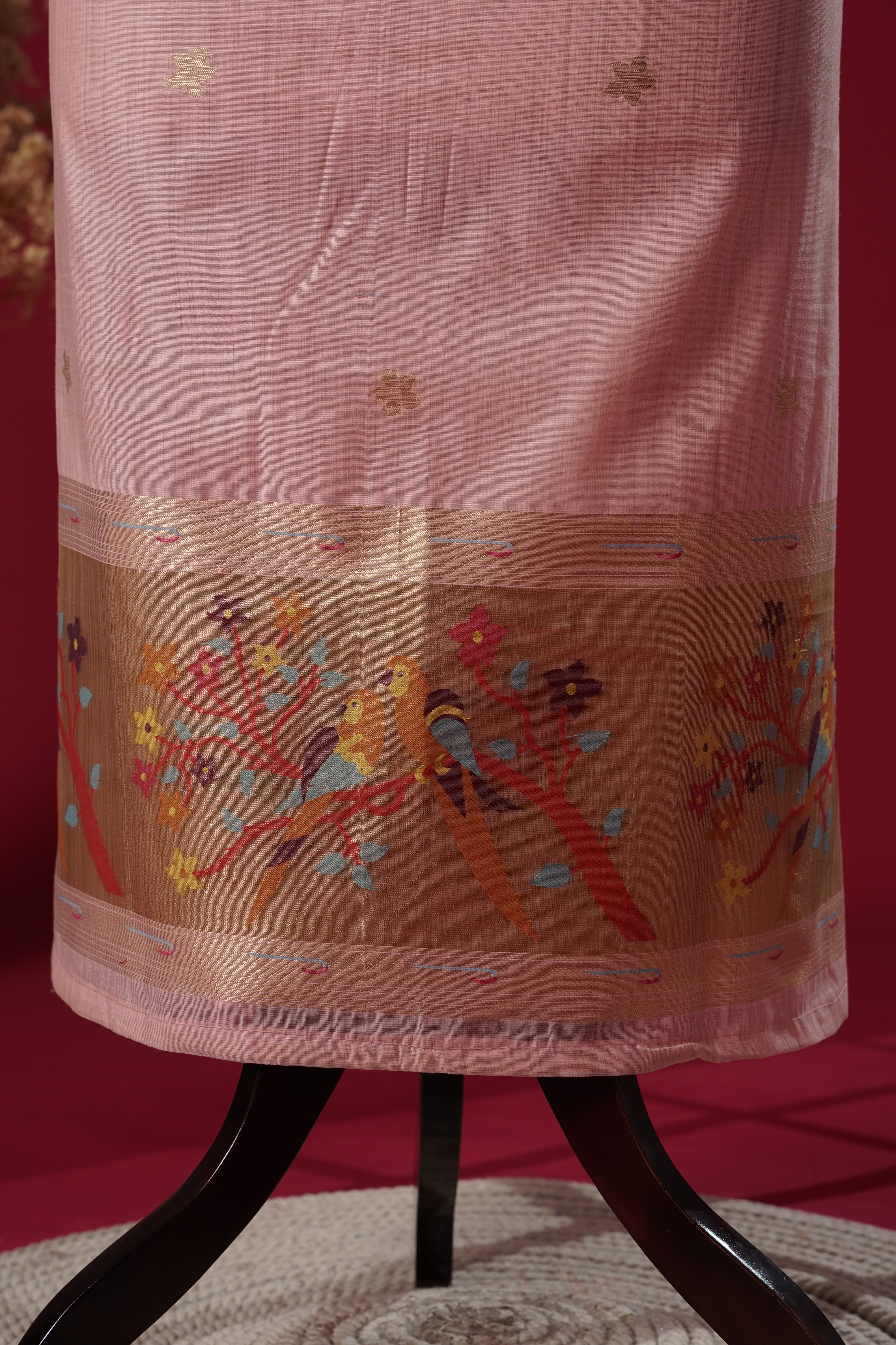 Vision Pink Muga Cotton Suit Piece