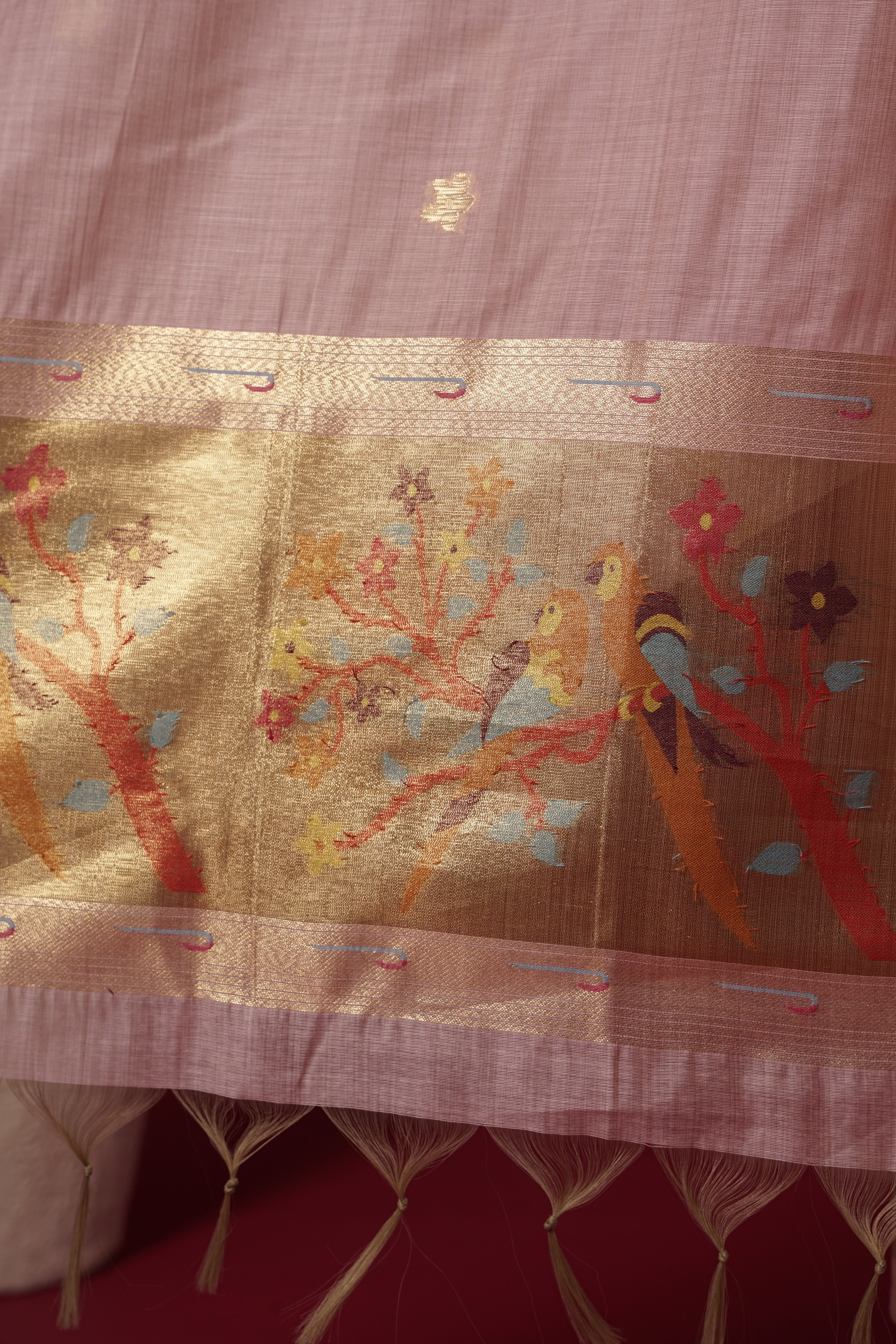 Vision Pink Muga Cotton Suit Piece