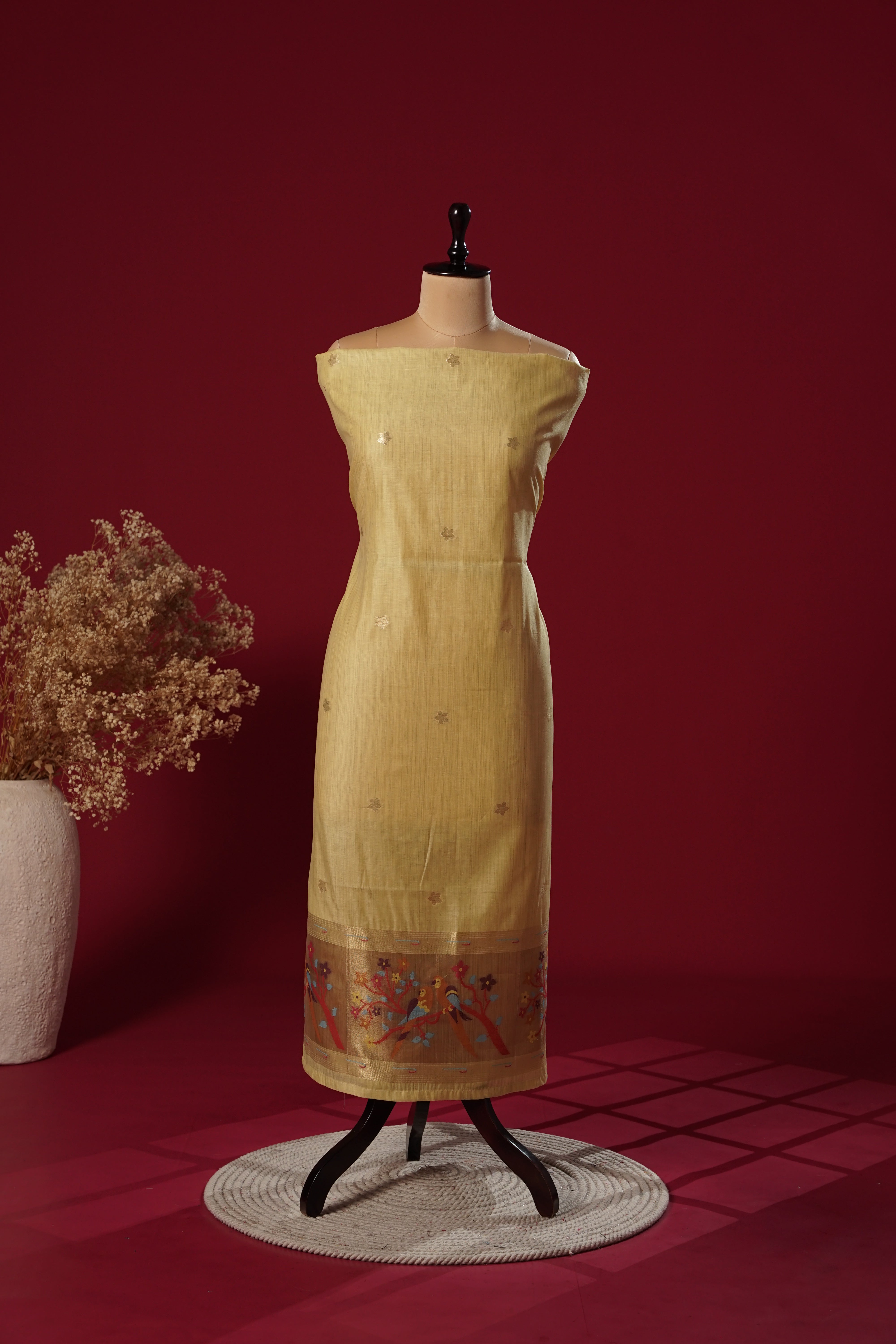 Dream Yellow Muga Cotton Suit Piece