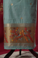 Clarity Blue Muga Cotton Suit Piece