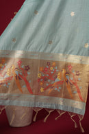 Clarity Blue Muga Cotton Suit Piece