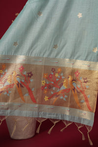 Clarity Blue Muga Cotton Suit Piece