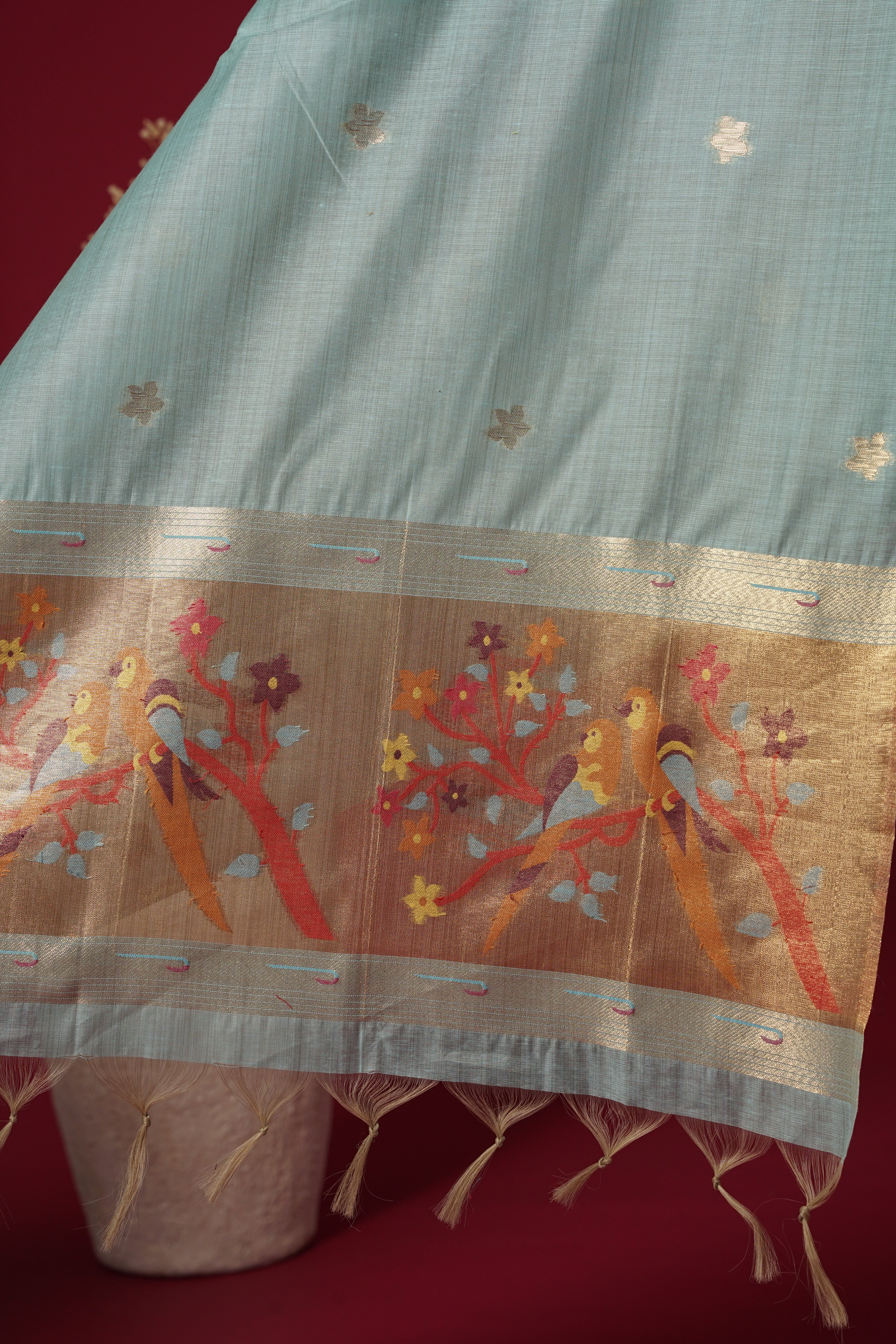 Clarity Blue Muga Cotton Suit Piece