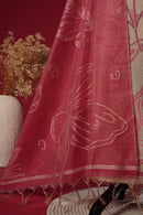 Aria Pink Muga Cotton Suit Piece