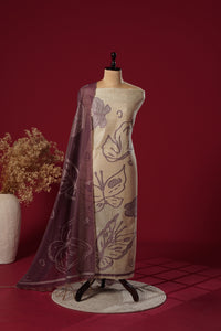 Mystic Wine Muga Cotton Suit Piece