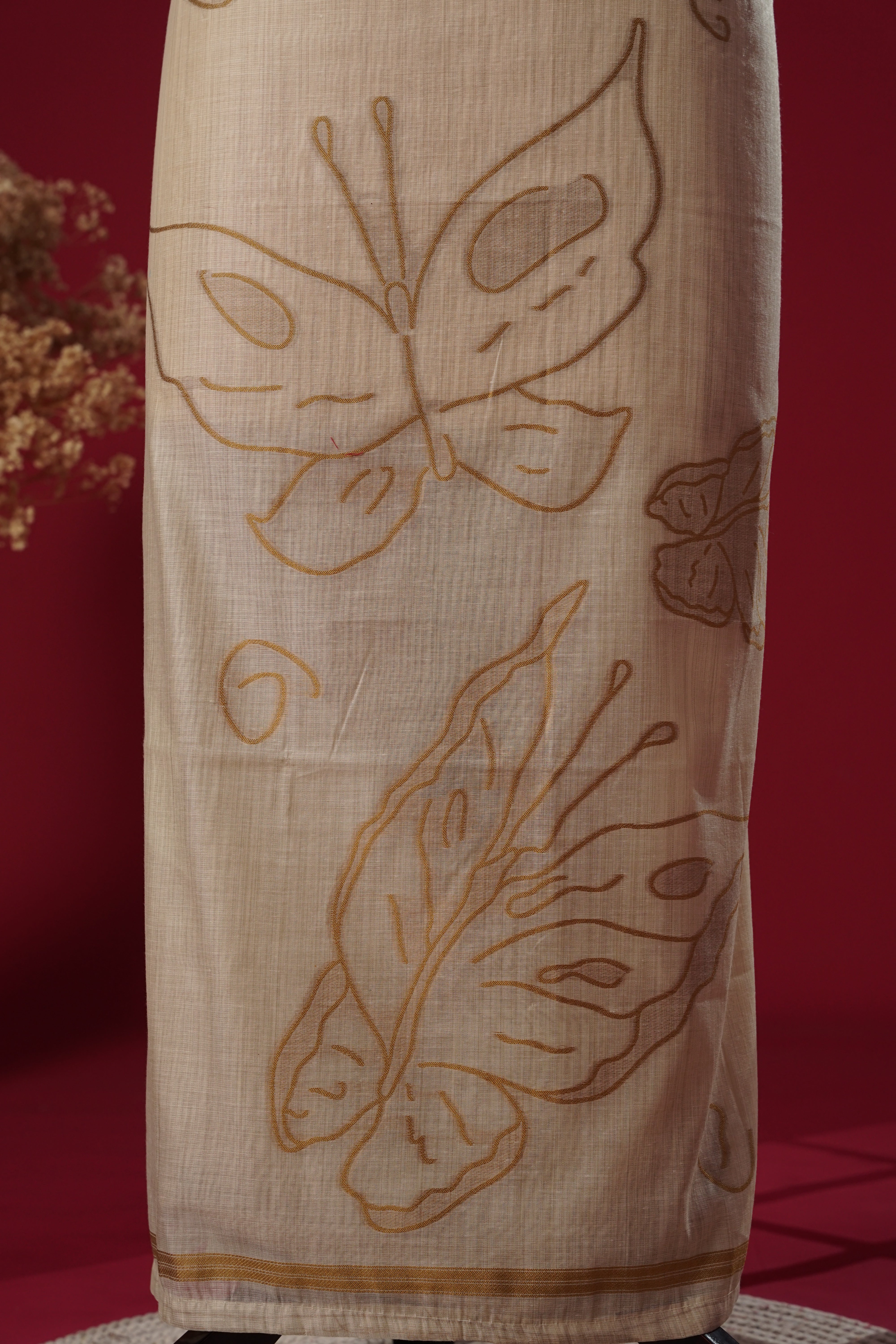 Dazzle Mustard Muga Cotton Suit Piece