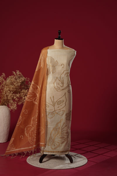 Dazzle Mustard Muga Cotton Suit Piece