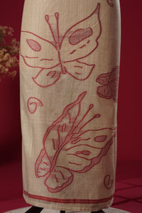 Flash Red Muga Cotton Suit Piece