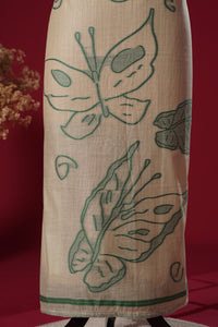 Vine Green Muga Cotton Suit Piece