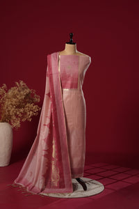 Dawn Pink Muga Cotton Suit Piece