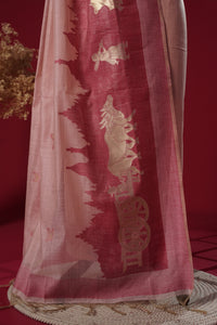 Dawn Pink Muga Cotton Suit Piece