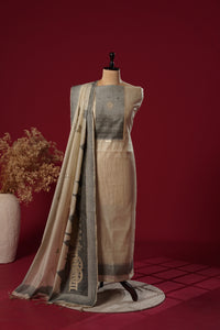 Zenith Beige Muga Cotton Suit Piece