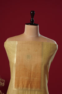 Halo Yellow Muga Cotton Suit Piece