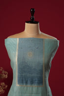 Brook Blue Muga Cotton Suit Piece