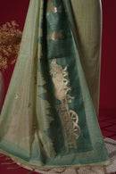 Opal Green Muga Cotton Suit Piece