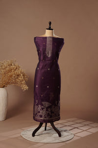 Majestic Wine Mul Chanderi Suit Piece