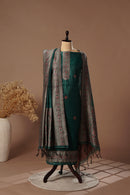Pine Green Mul Chanderi Suit Piece