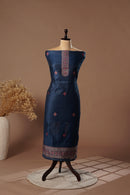 Deep Navy Mul Chanderi Suit Piece