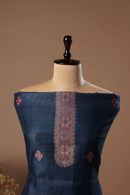 Deep Navy Mul Chanderi Suit Piece