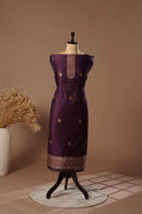 Berry Wine Mul Chanderi Suit Piece