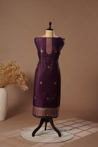 Berry Wine Mul Chanderi Suit Piece