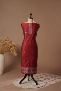 Ruby Maroon Mul Chanderi Suit Piece