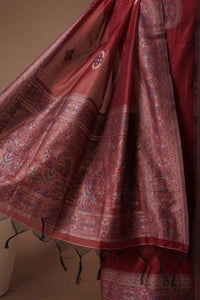 Ruby Maroon Mul Chanderi Suit Piece