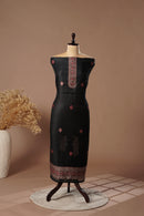 Onyx Black Mul Chanderi Suit Piece