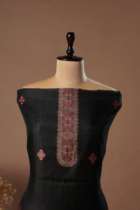 Onyx Black Mul Chanderi Suit Piece