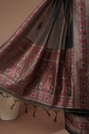 Onyx Black Mul Chanderi Suit Piece