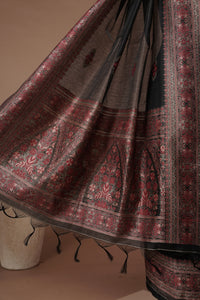 Onyx Black Mul Chanderi Suit Piece