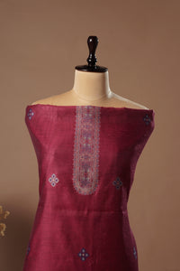Vibrant Magenta Mul Chanderi Suit Piece