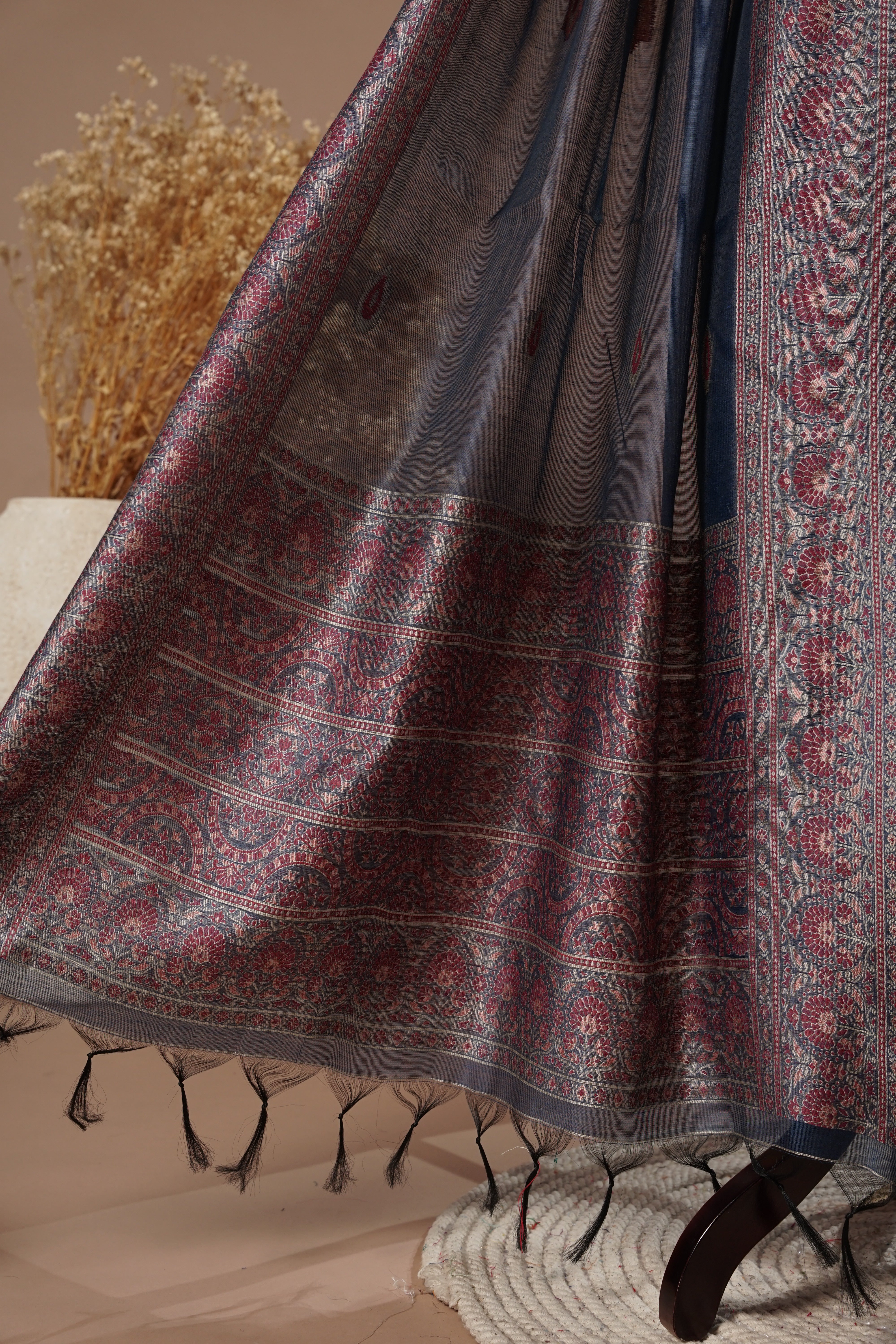 Secret Navy Mul Chanderi Suit Piece