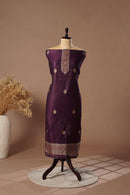 Shadow Wine Mul Chanderi Suit Piece