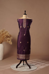 Shadow Wine Mul Chanderi Suit Piece