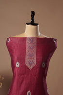 Enigma Magenta Mul Chanderi Suit Piece