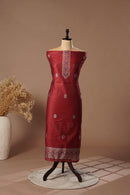 Passion Maroon Mul Chanderi Suit Piece