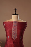 Passion Maroon Mul Chanderi Suit Piece