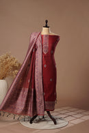 Passion Maroon Mul Chanderi Suit Piece