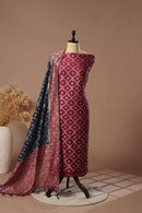 Stellar Magenta Mul Chanderi Suit Piece