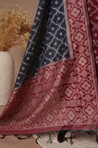 Stellar Magenta Mul Chanderi Suit Piece