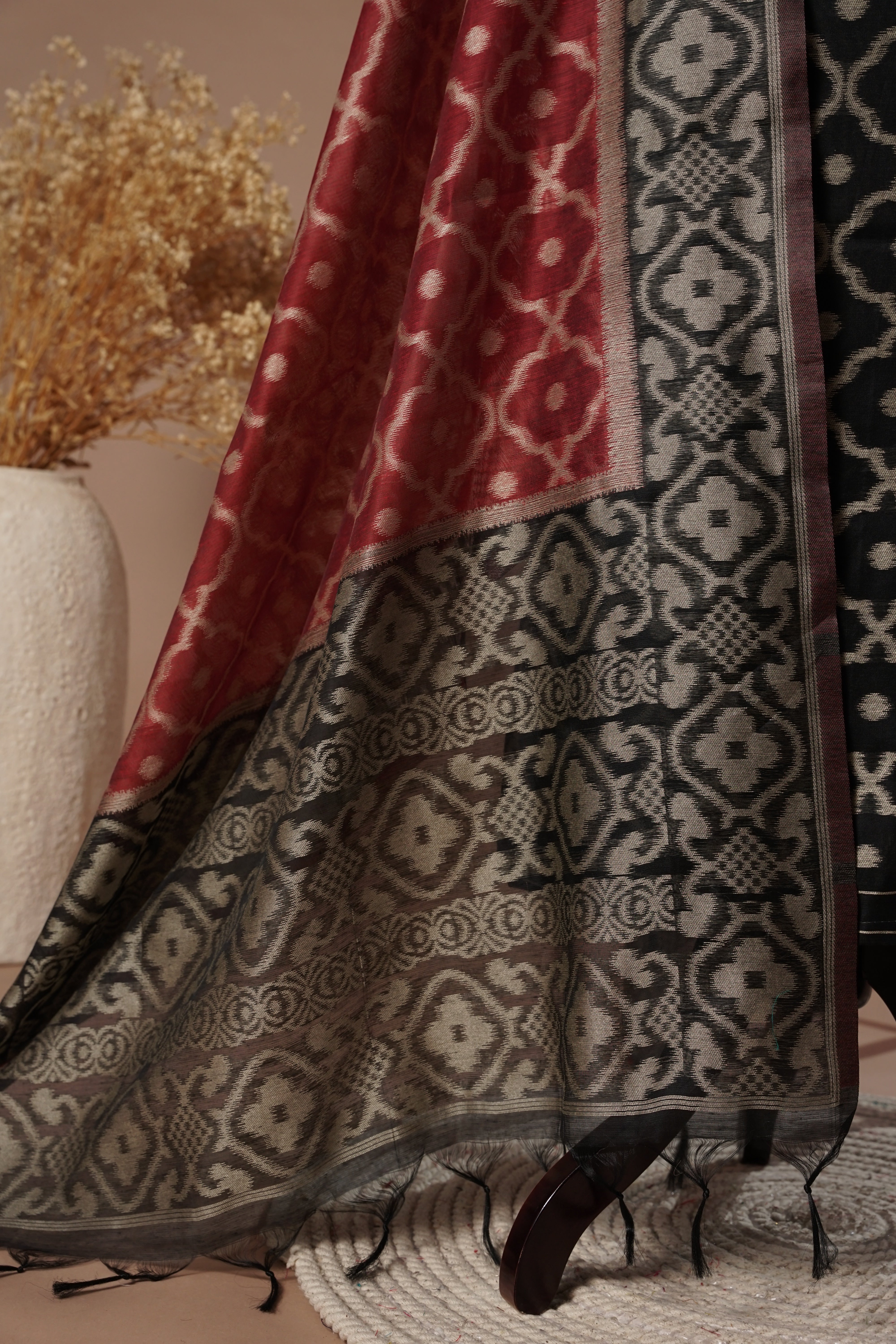 Timber Green Mul Chanderi Suit Piece